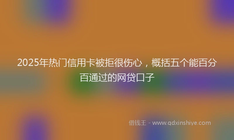 2025年热门信用卡被拒很伤心，概括五个能百分百通过的网贷口子