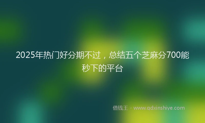 2025年热门好分期不过，总结五个芝麻分700能秒下的平台