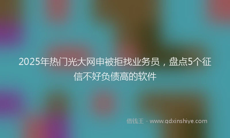 2025年热门光大网申被拒找业务员，盘点5个征信不好负债高的软件