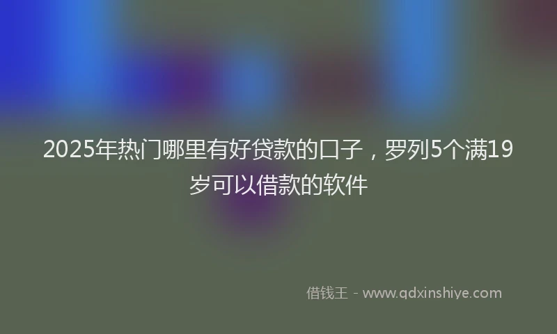 2025年热门哪里有好贷款的口子，罗列5个满19岁可以借款的软件
