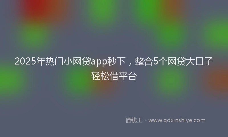 2025年热门小网贷app秒下,整合5个网贷大口子轻松借平台