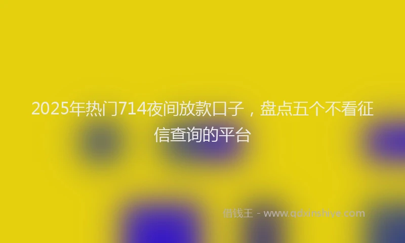 2025年热门714夜间放款口子，盘点五个不看征信查询的平台