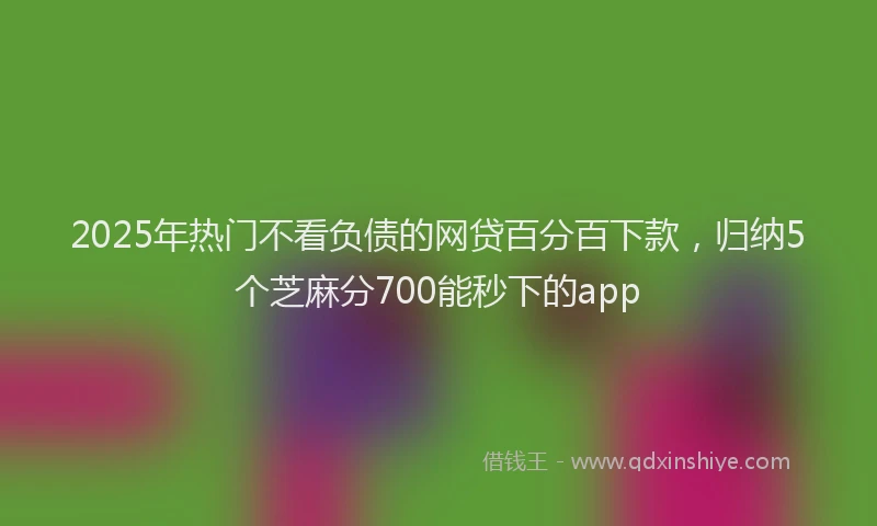 2025年热门不看负债的网贷百分百下款，归纳5个芝麻分700能秒下的app