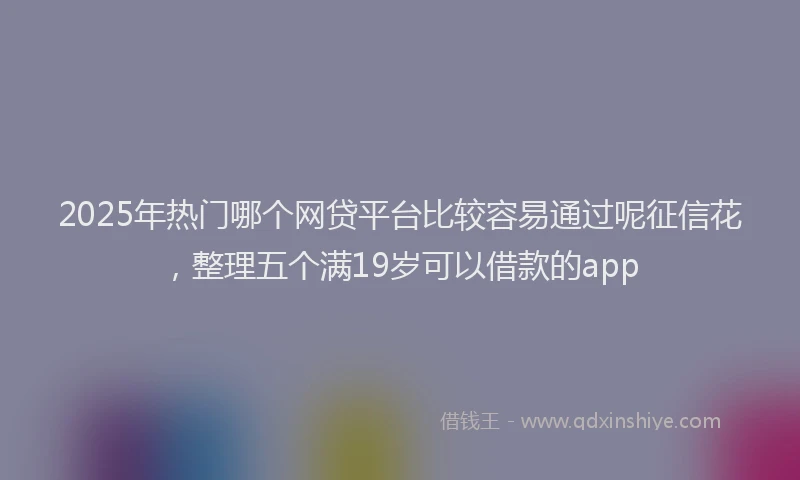 2025年热门哪个网贷平台比较容易通过呢征信花，整理五个满19岁可以借款的app