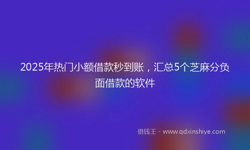 2025年热门小额借款秒到账，汇总5个芝麻分负面借款的软件