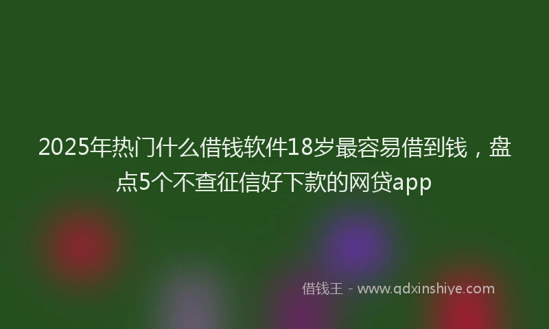 2025年热门什么借钱软件18岁最容易借到钱，盘点5个不查征信好下款的网贷app