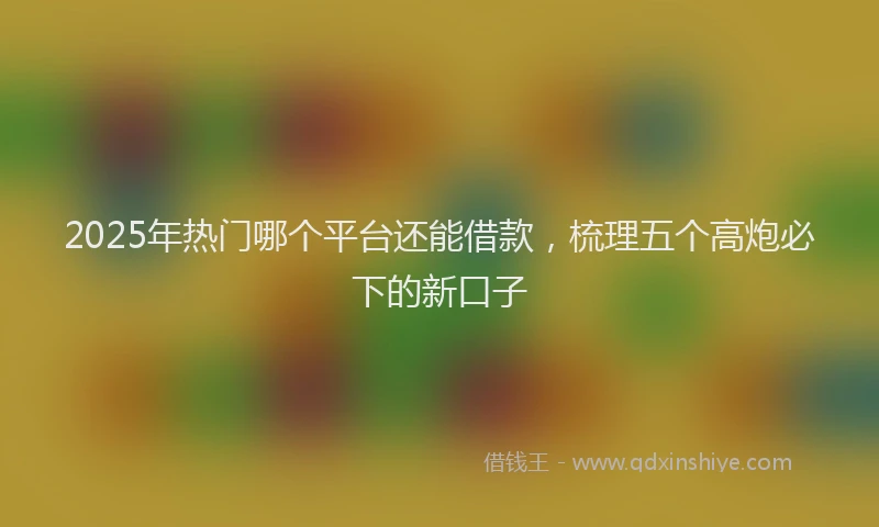 2025年热门哪个平台还能借款，梳理五个高炮必下的新口子