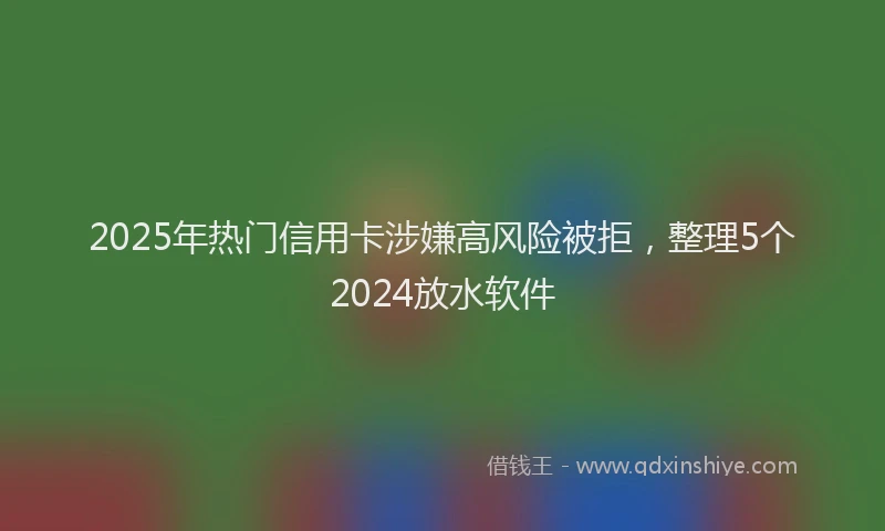 2025年热门信用卡涉嫌高风险被拒，整理5个2024放水软件