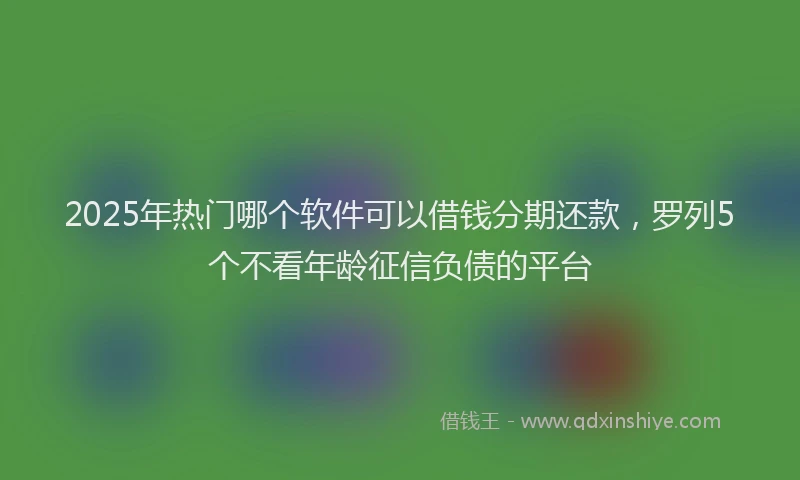 2025年热门哪个软件可以借钱分期还款，罗列5个不看年龄征信负债的平台