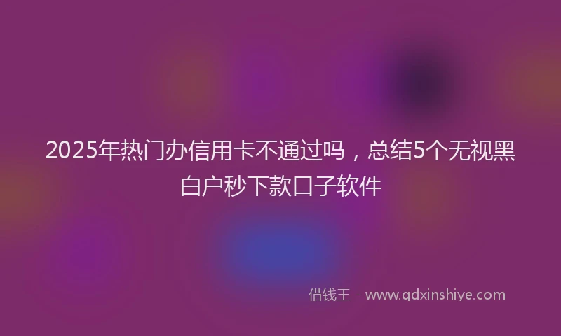 2025年热门办信用卡不通过吗，总结5个无视黑白户秒下款口子软件