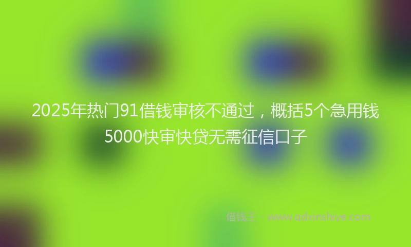 2025年热门91借钱审核不通过，概括5个急用钱5000快审快贷无需征信口子