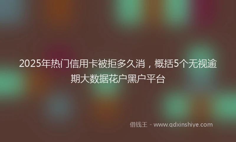 2025年热门信用卡被拒多久消，概括5个无视逾期大数据花户黑户平台