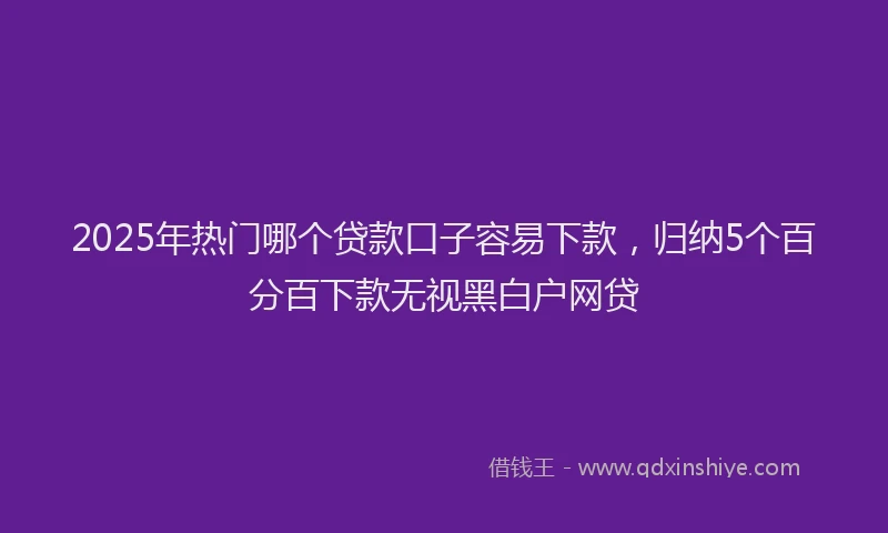 2025年热门哪个贷款口子容易下款，归纳5个百分百下款无视黑白户网贷