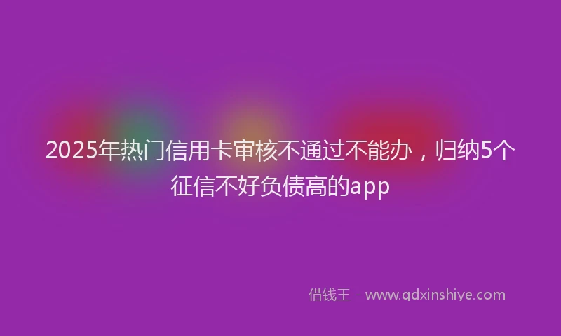 2025年热门信用卡审核不通过不能办，归纳5个征信不好负债高的app