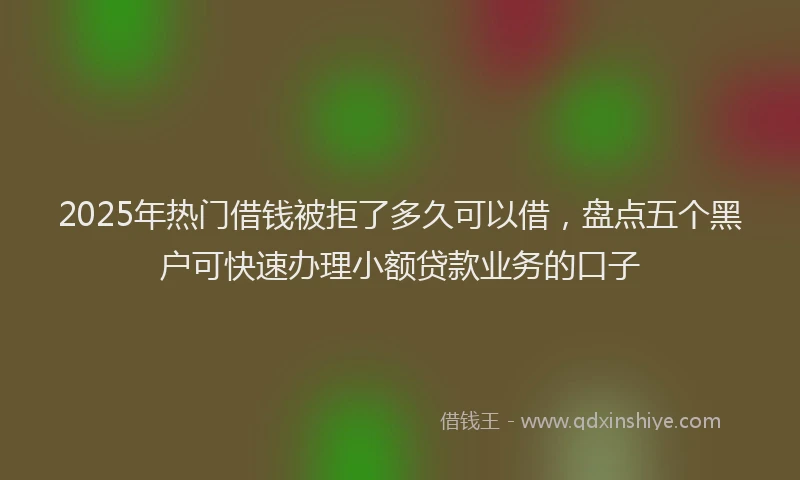 2025年热门借钱被拒了多久可以借，盘点五个黑户可快速办理小额贷款业务的口子