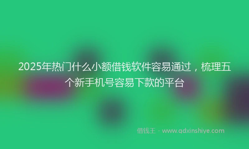 2025年热门什么小额借钱软件容易通过，梳理五个新手机号容易下款的平台