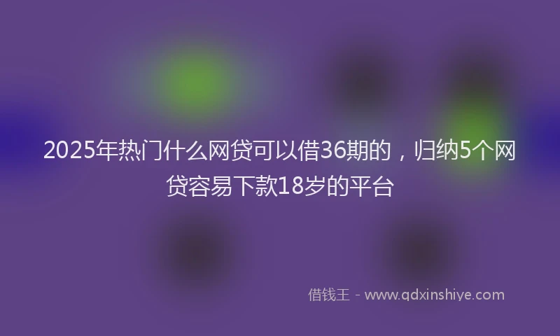 2025年热门什么网贷可以借36期的，归纳5个网贷容易下款18岁的平台