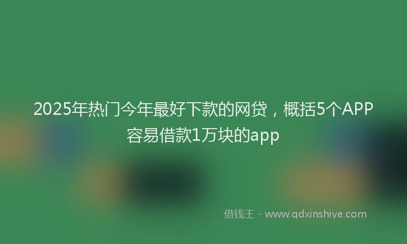 2025年热门今年最好下款的网贷，概括5个APP容易借款1万块的app