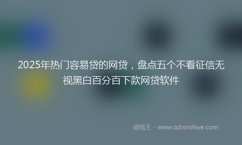 2025年热门容易贷的网贷，盘点五个不看征信无视黑白百分百下款网贷软件