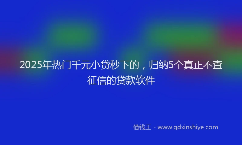 2025年热门千元小贷秒下的，归纳5个真正不查征信的贷款软件