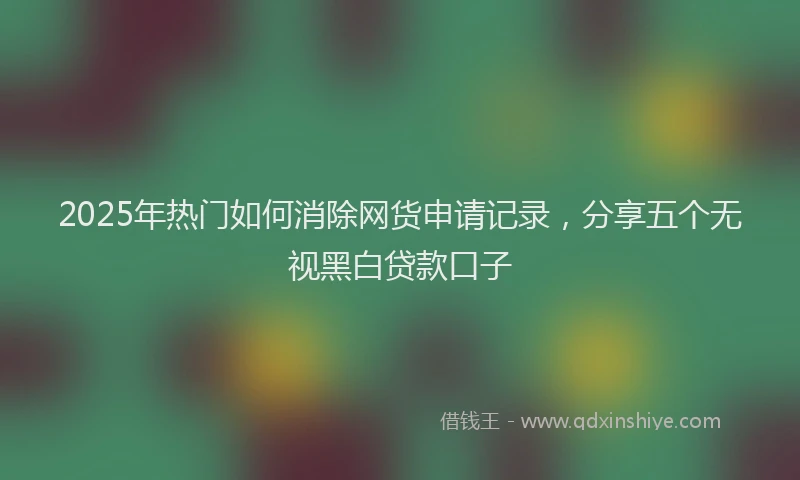 2025年热门如何消除网货申请记录，分享五个无视黑白贷款口子