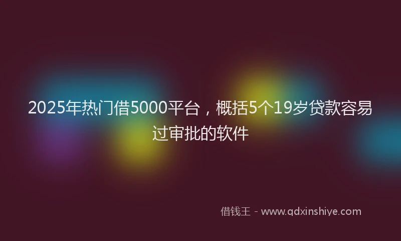 2025年热门借5000平台，概括5个19岁贷款容易过审批的软件