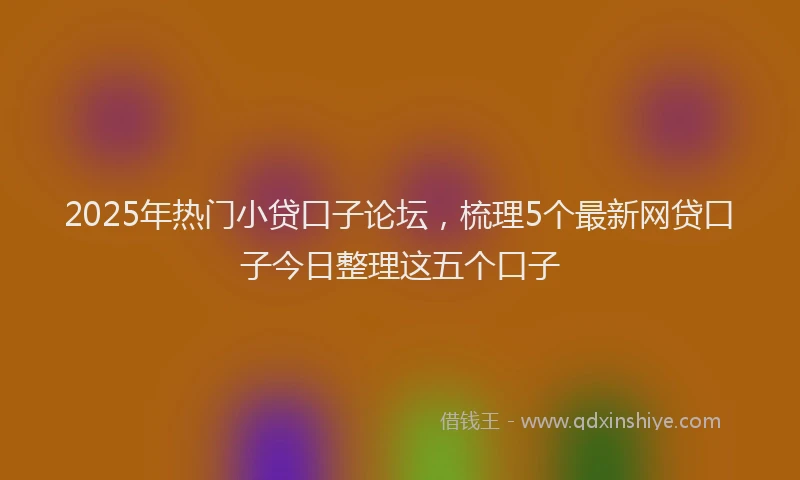 2025年热门小贷口子论坛，梳理5个最新网贷口子今日整理这五个口子