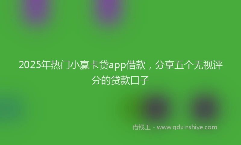 2025年热门小赢卡贷app借款，分享五个无视评分的贷款口子