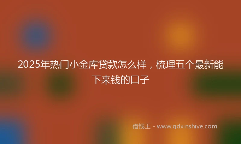 2025年热门小金库贷款怎么样，梳理五个最新能下来钱的口子