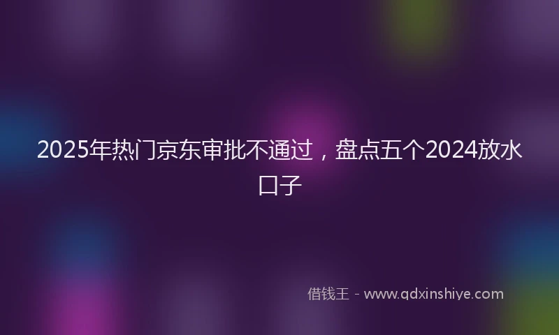 2025年热门京东审批不通过，盘点五个2024放水口子