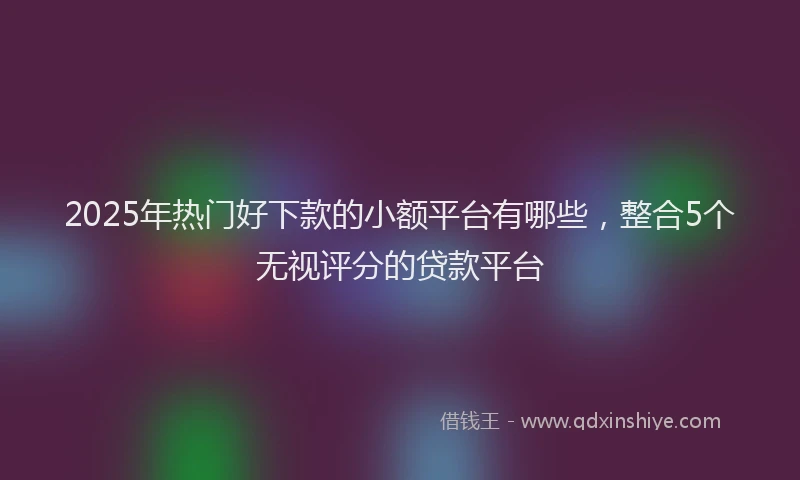 2025年热门好下款的小额平台有哪些，整合5个无视评分的贷款平台