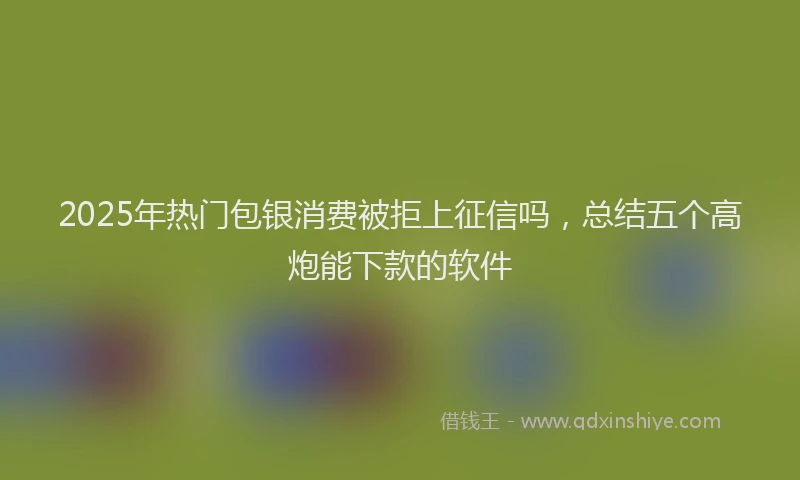 2025年热门包银消费被拒上征信吗，总结五个高炮能下款的软件