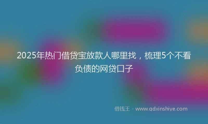 2025年热门借贷宝放款人哪里找，梳理5个不看负债的网贷口子