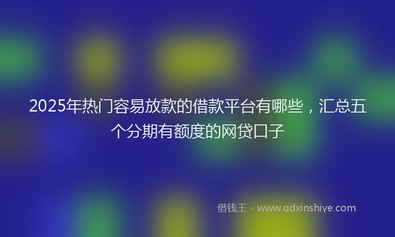 2025年热门容易放款的借款平台有哪些，汇总五个分期有额度的网贷口子