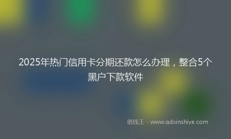2025年热门信用卡分期还款怎么办理，整合5个黑户下款软件