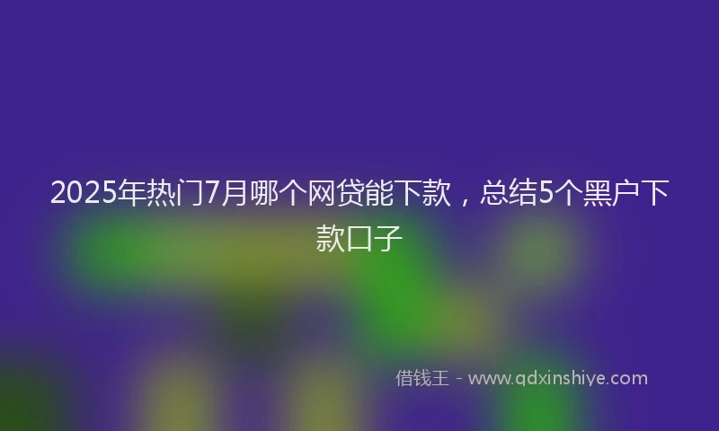2025年热门7月哪个网贷能下款，总结5个黑户下款口子