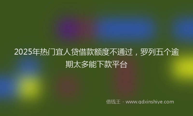 2025年热门宜人贷借款额度不通过，罗列五个逾期太多能下款平台