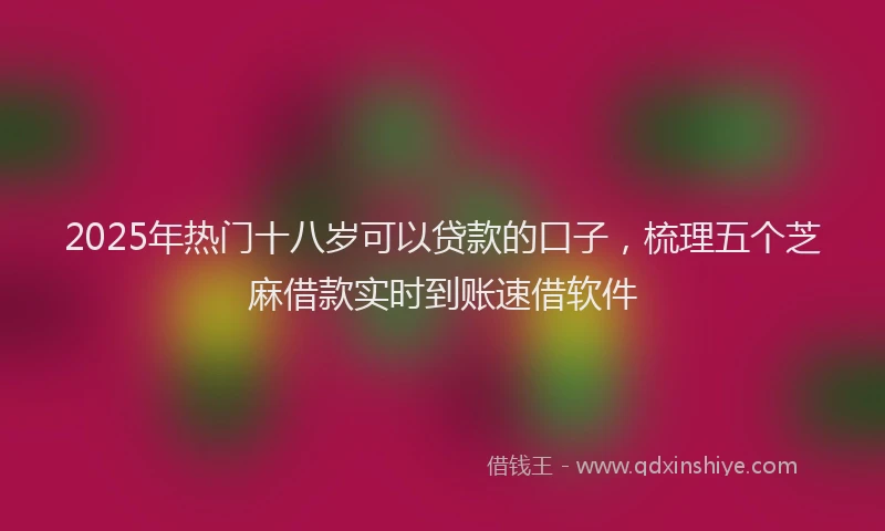 2025年热门十八岁可以贷款的口子，梳理五个芝麻借款实时到账速借软件