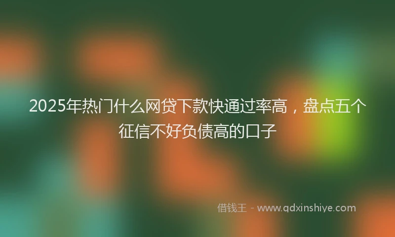 2025年热门什么网贷下款快通过率高，盘点五个征信不好负债高的口子