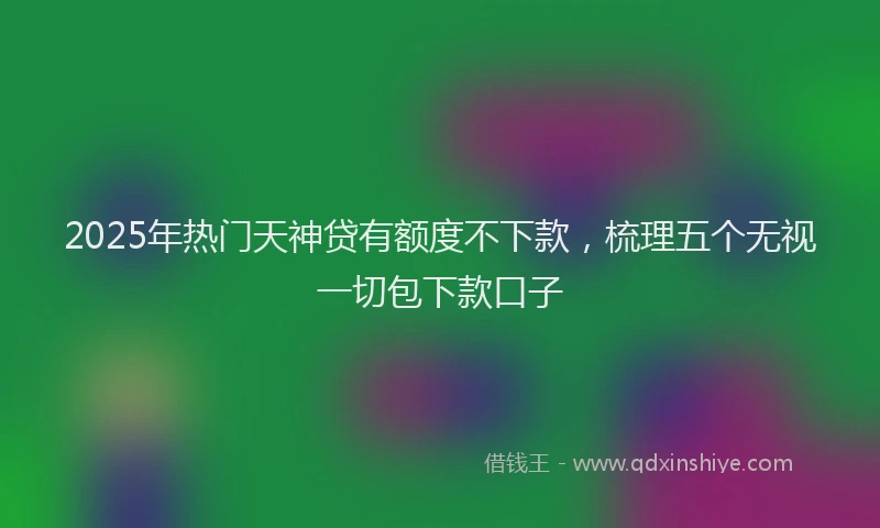 2025年热门天神贷有额度不下款，梳理五个无视一切包下款口子