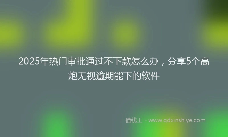 2025年热门审批通过不下款怎么办，分享5个高炮无视逾期能下的软件