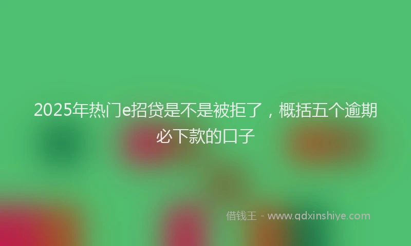 2025年热门e招贷是不是被拒了，概括五个逾期必下款的口子