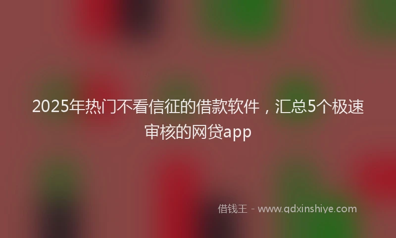 2025年热门不看信征的借款软件，汇总5个极速审核的网贷app