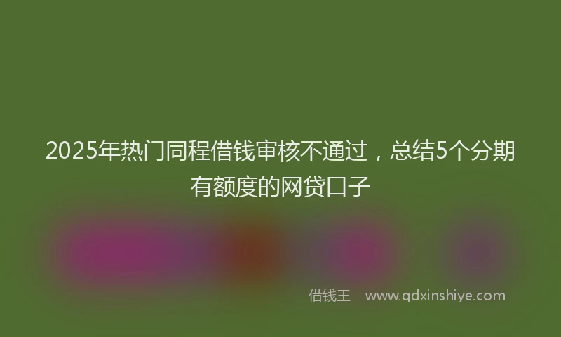 2025年热门同程借钱审核不通过，总结5个分期有额度的网贷口子