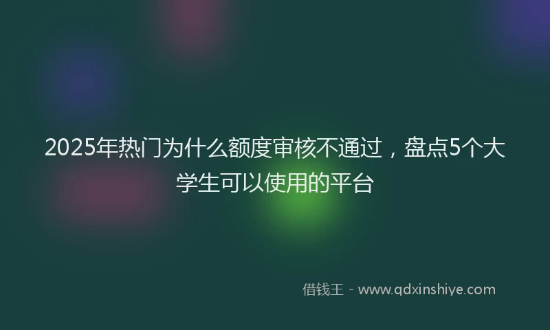 2025年热门为什么额度审核不通过，盘点5个大学生可以使用的平台