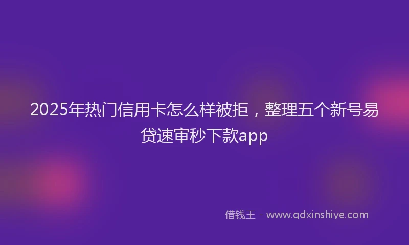 2025年热门信用卡怎么样被拒，整理五个新号易贷速审秒下款app