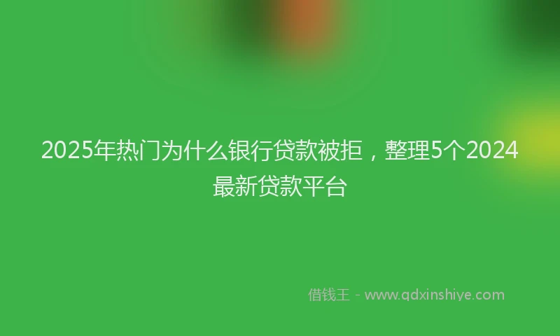 2025年热门为什么银行贷款被拒，整理5个2024最新贷款平台