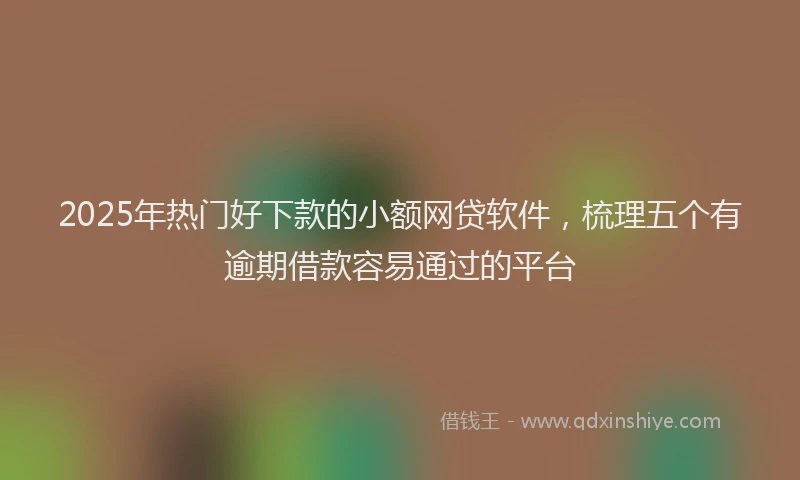 2025年热门好下款的小额网贷软件，梳理五个有逾期借款容易通过的平台