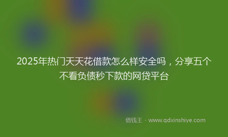 2025年热门天天花借款怎么样安全吗，分享五个不看负债秒下款的网贷平台