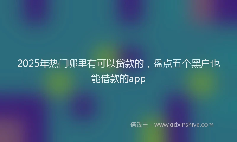2025年热门哪里有可以贷款的，盘点五个黑户也能借款的app
